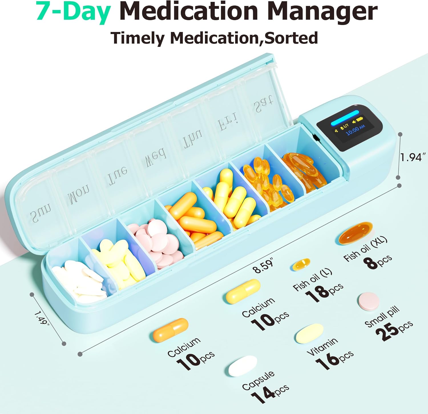 Smart Pill Organizer with Alar - Medicine Cabinet Lock 评论和价格