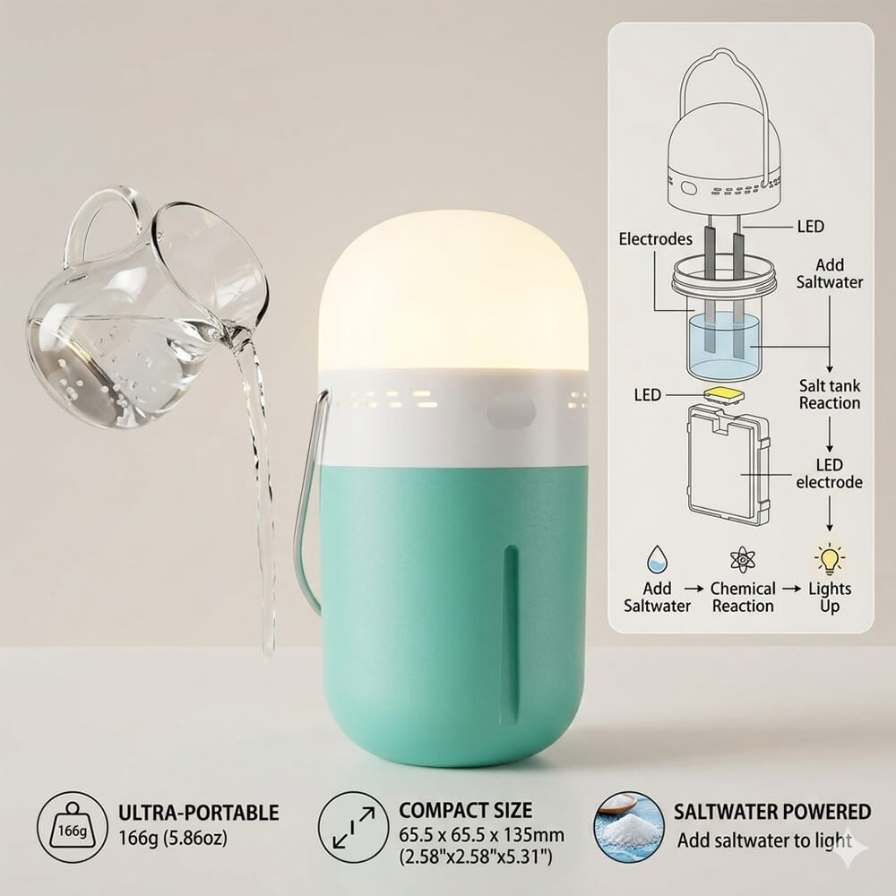 Portable Saline Lamp Compact 6 - Power Outage Light 评论和价格
