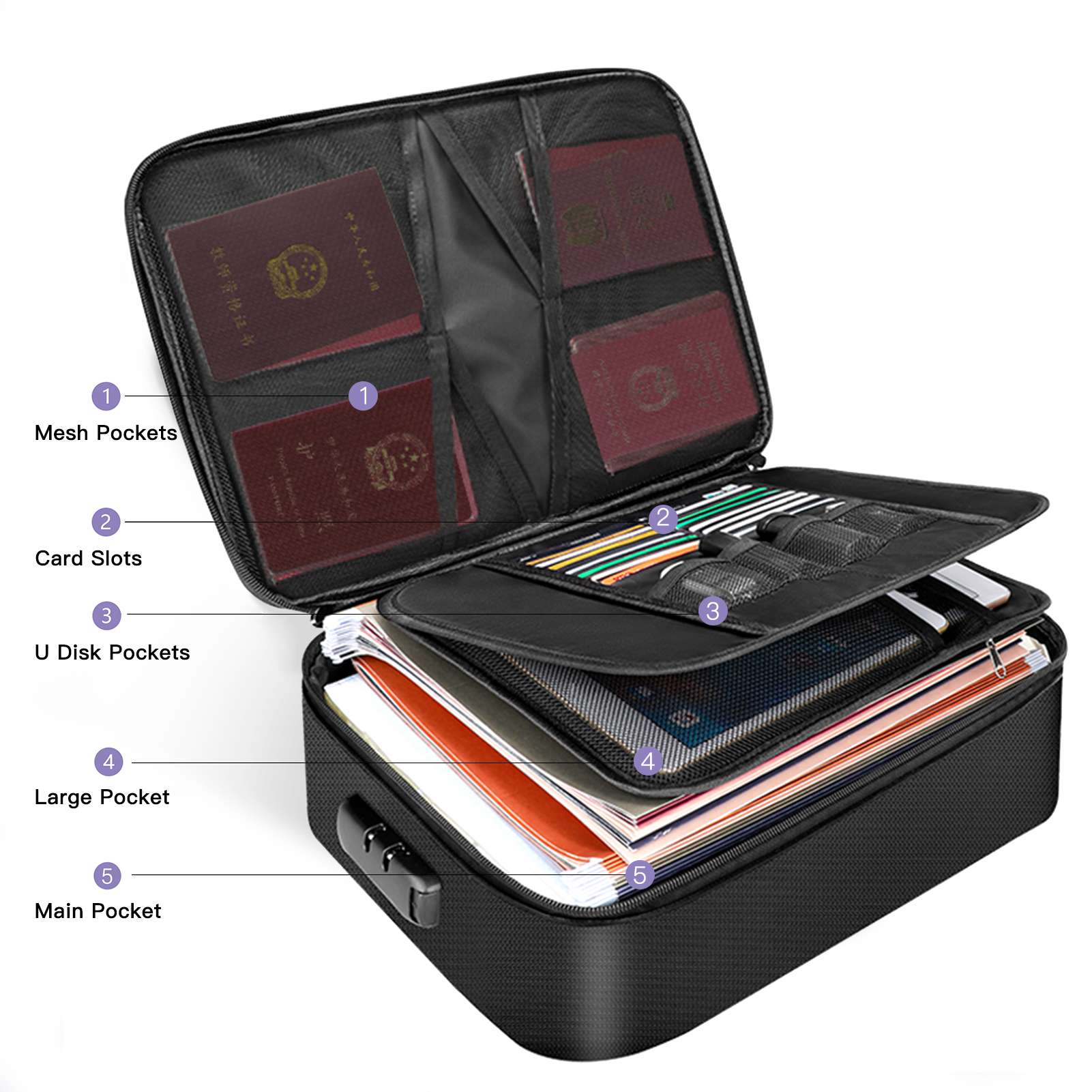 Fireproof Document Bag with Zi - Fire Safe Document 评论和价格