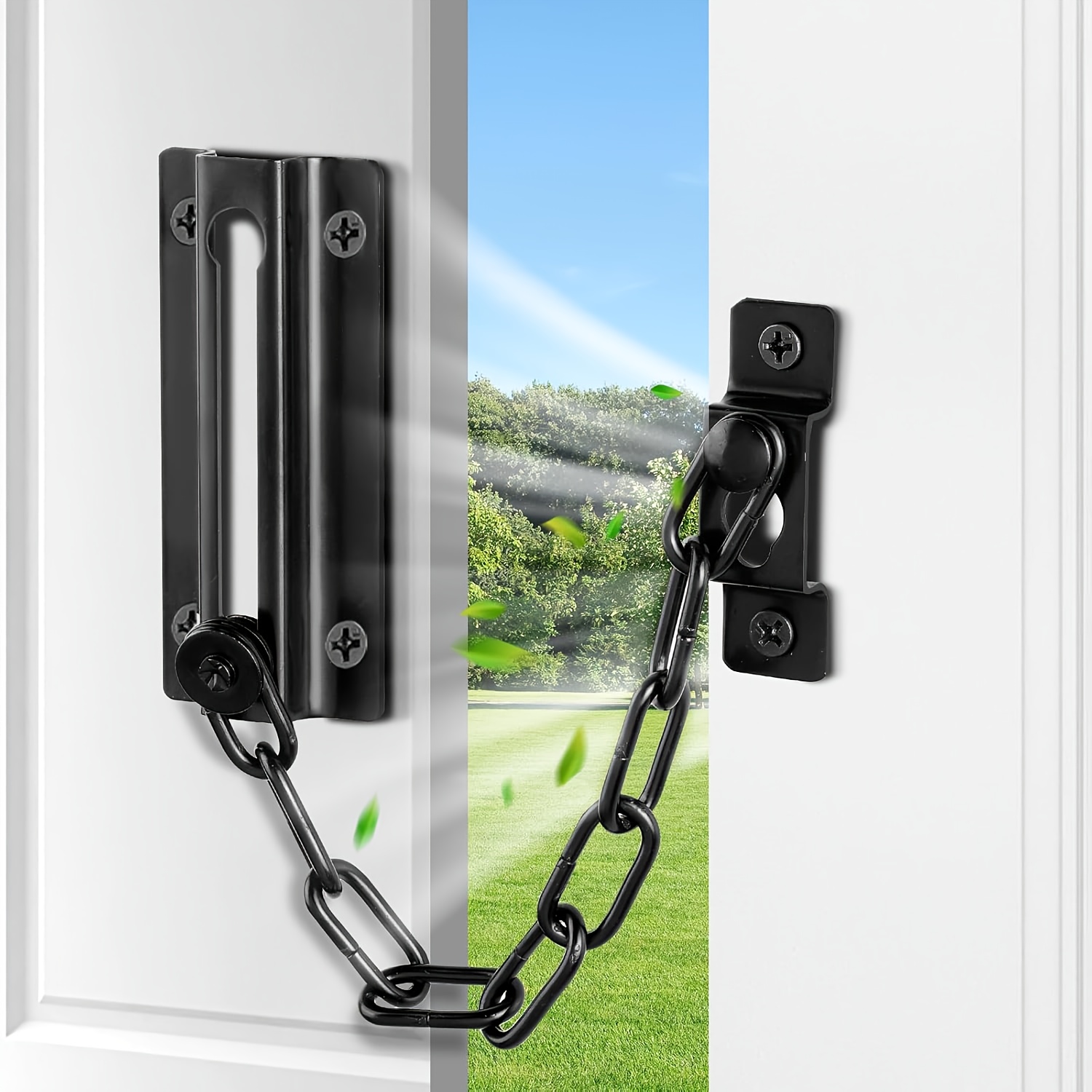 2 Pack Door Chain Lock Black,  - Security Chain Door 评论和价格